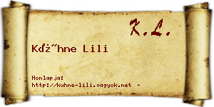 Kühne Lili névjegykártya