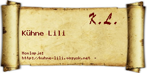 Kühne Lili névjegykártya
