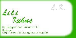 lili kuhne business card